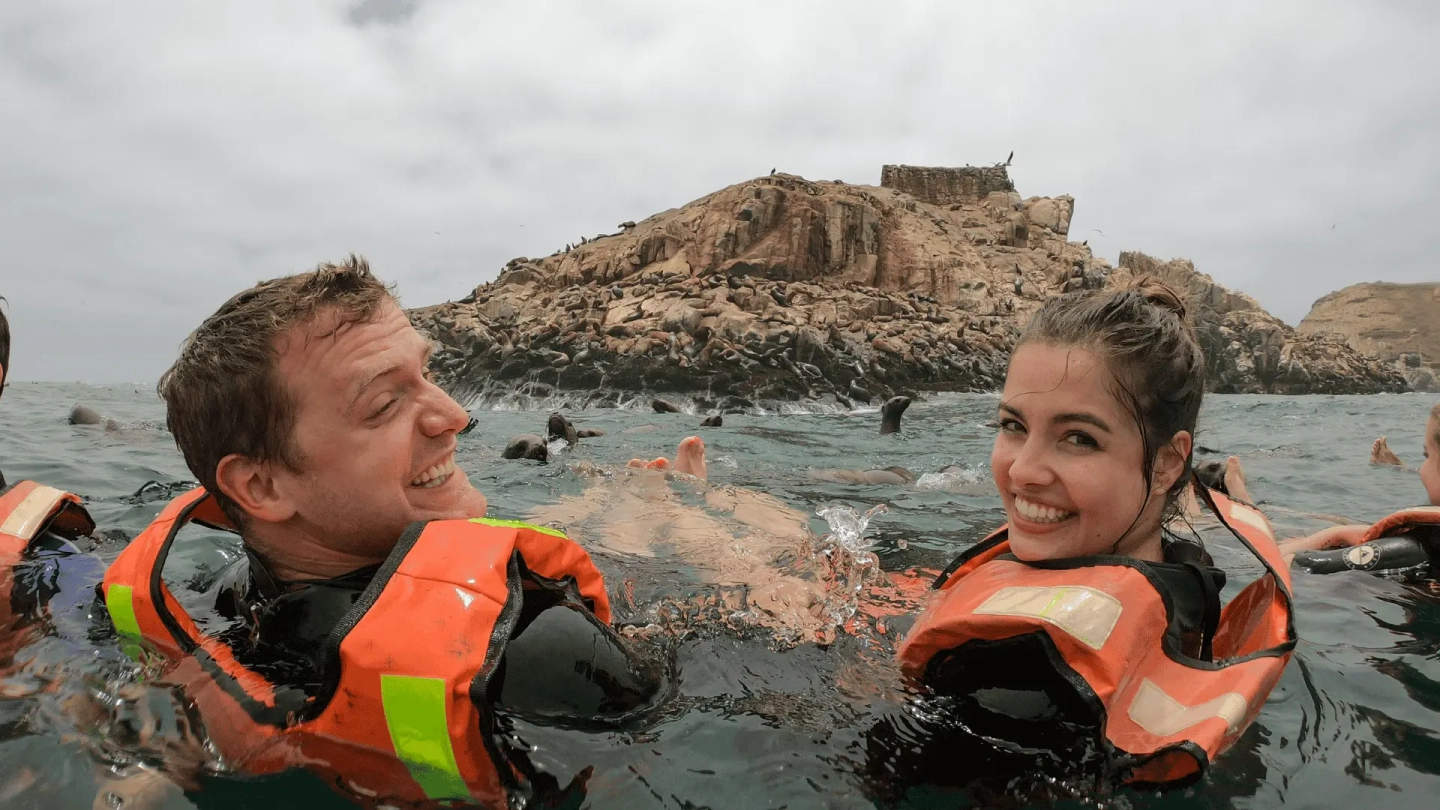 Paseo en lancha rápida por las Islas Palomino + Nado con lobos marinos