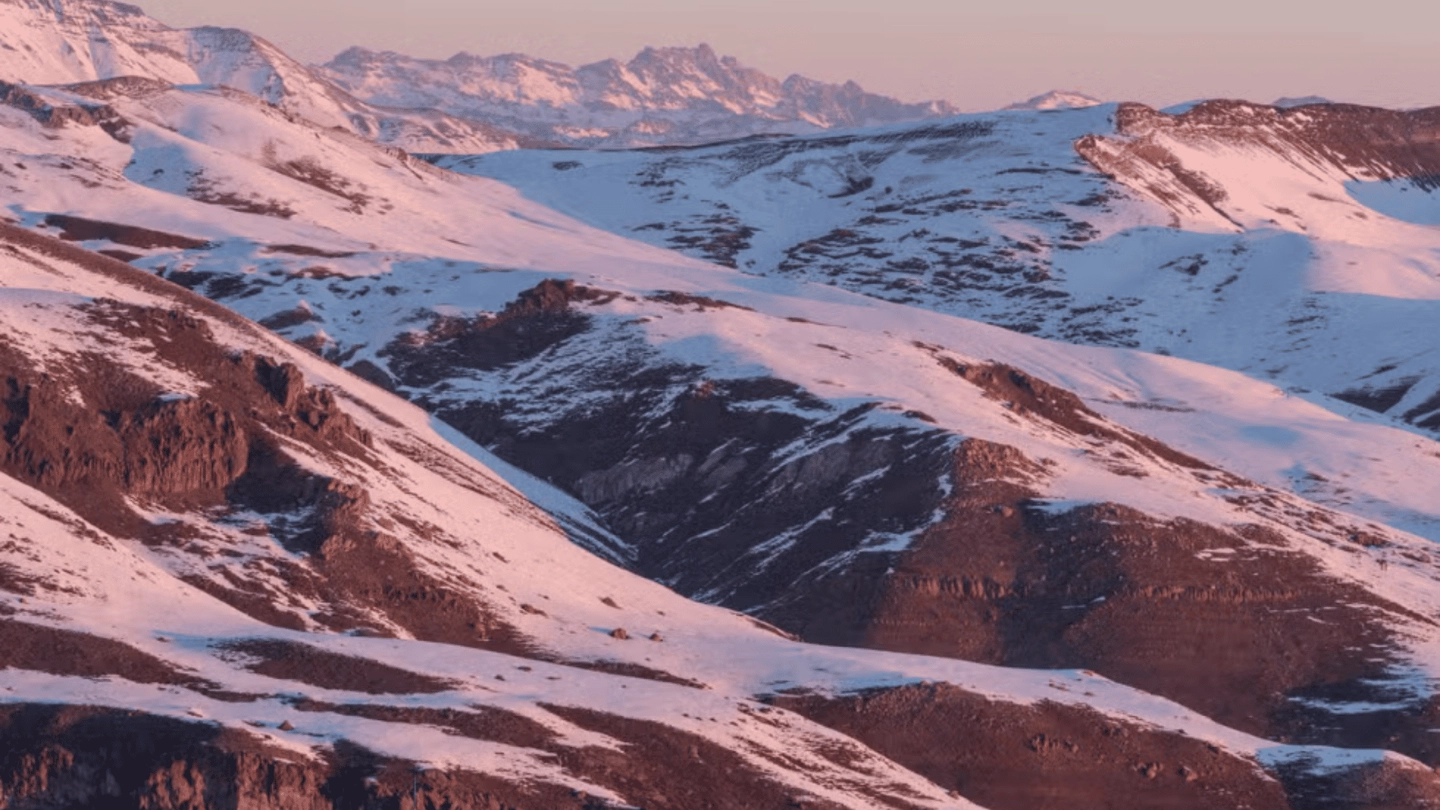 Atardecer en los Andes desde Santiago